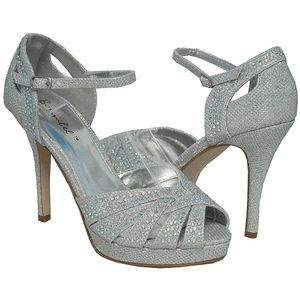 Silver Sparkle High Heels - Bonnibel Belinda